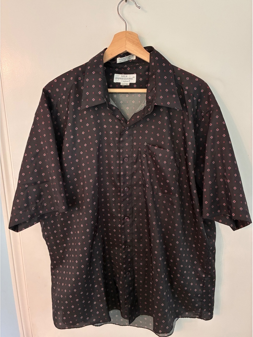 Vintage Silk Impressions by Blair Men’s Shirt 17.5 SS Made Korea